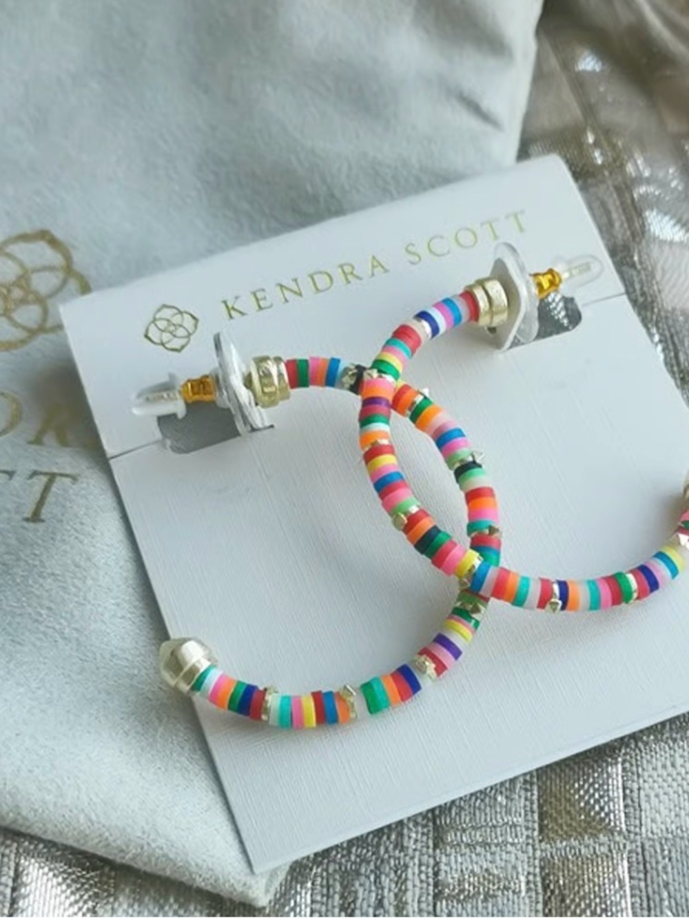 Kendra Scott Reece Neon Beaded Hoop Earrings